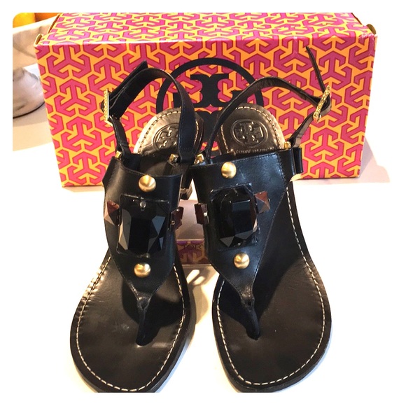 Tory Burch Shoes - Tory Burch black sandals, 2 inch heels